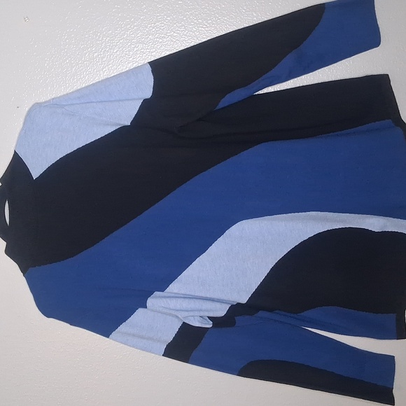 NWT Chico’s Zenergy Luxe Cashmere Blend Royal Blue Colorblock Pullover Sweater - Picture 3 of 16